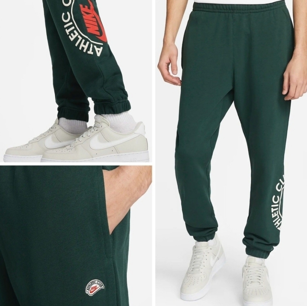 Nike Sportswear Athletic Club French Terry Joggers Men Green Workout DR9848-397